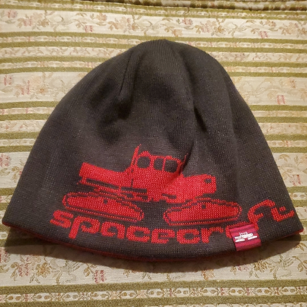 Spacecraft Black and Red Beanie